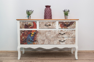 Klebefolie möbel Pfau-Vintage-Kunst