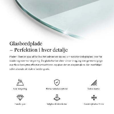 Runde tischplatte transparent
