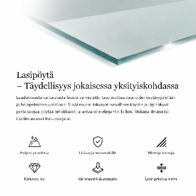 Rechteckige tischplatte glas transparent