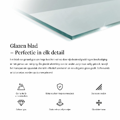 Rechteckige tischplatte glas transparent