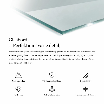 Rechteckige tischplatte glas transparent