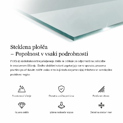 Rechteckige tischplatte glas transparent