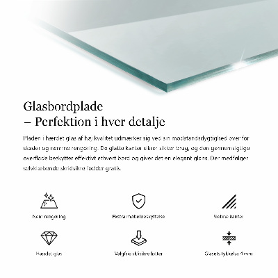 Rechteckige tischplatte glas transparent