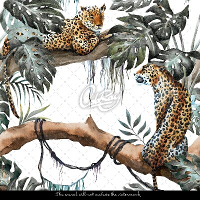 Bildtapete Leopard auf einem Baum ruhend