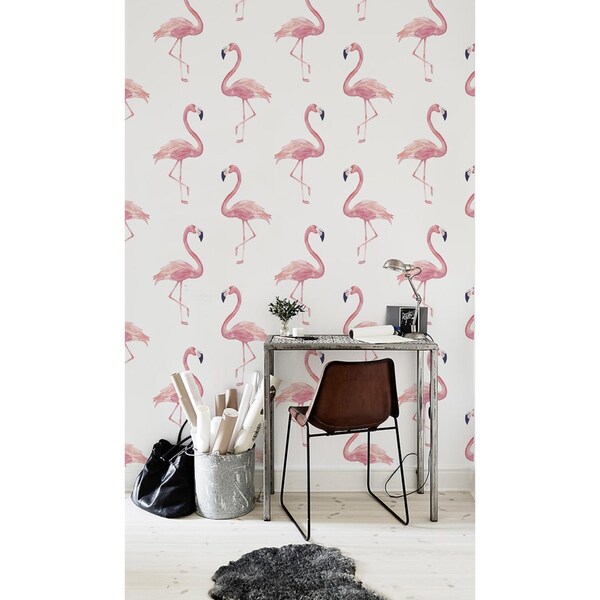 Photowall tapete Eine Welt voller Flamingos