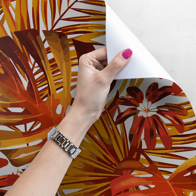 Photowall tapete Flamboyante Monstera-Blätter