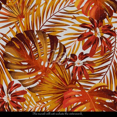 Photowall tapete Flamboyante Monstera-Blätter