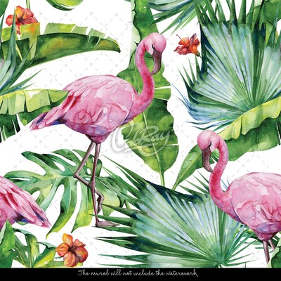 Bildtapete Flamingo in den Tropen