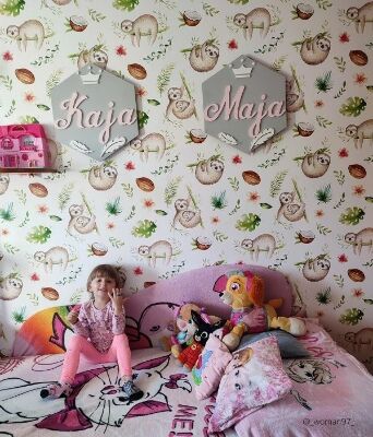 Motivtapete Liebliche Faultiere auf Ästen