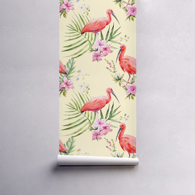 Wandtapete Bezaubernde Flamingos