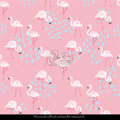 Photowall tapete Spaziergang zwischen Flamingos