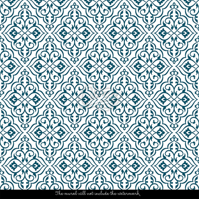 Fototapete Die Schönheit der blauen Ornamente