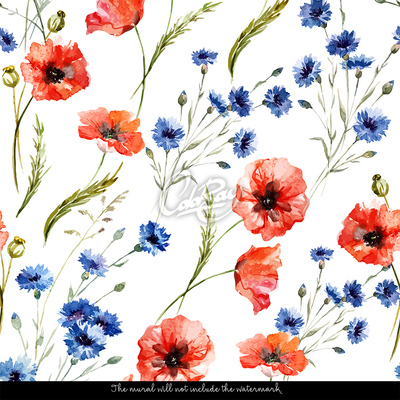 Foto tapete Kornblumen Mohnblumen Die Schönheit unserer Wiesen