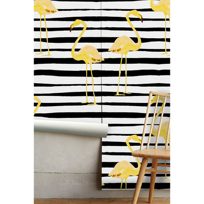 Photowall tapete Goldene Flamingos
