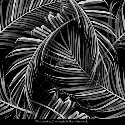 Foto tapete Palmblätter im Negativ