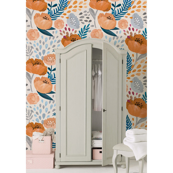 Photowall tapete Orangefarbene Mohnblumen
