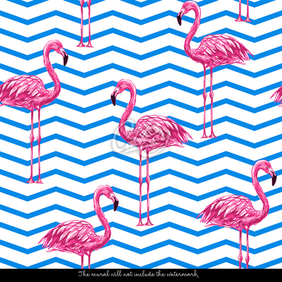 Motivtapete Schlaue Flamingos