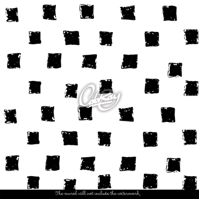 Bildtapete Weiße Wand Schwarze Quadrate