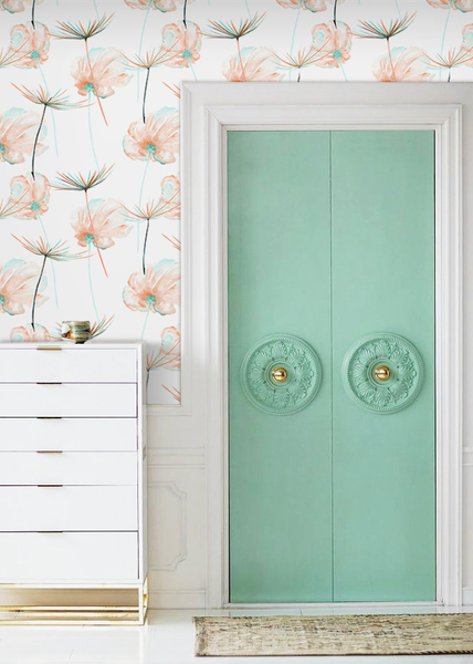 Photowall tapete Mohnblumen im Wind