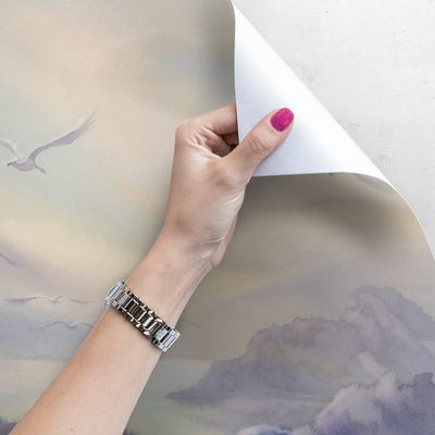 Wandtapete Der Flug der Schwäne in der Morgendämmerung