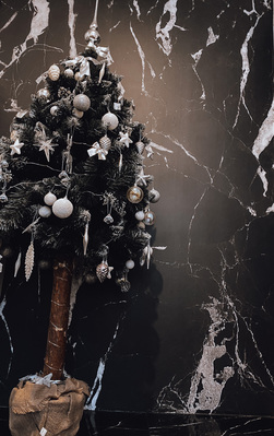 Wandtapete Eleganz aus schwarzem Marmor