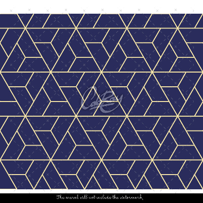 Bildtapete Geometrische Muster in Marineblau