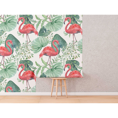 Photowall tapete Mit einem Flamingo im Garten