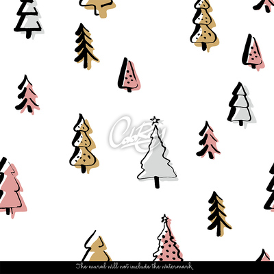 Fototapete Gefrorene Weihnachtsbäume