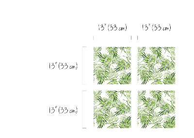 Aufkleber Ikea Kallax Exotische grüne Palmblätter
