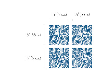 Aufkleber Ikea Kallax Blaue Palmblätter
