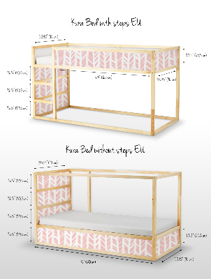 Sticker Ikea Kura Bed Fischgrätenmuster