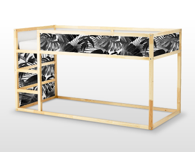 Sticker Ikea Kura Bed Tropisches Gestrüpp in Schwarz und Weiß