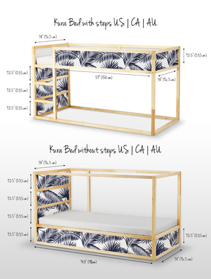 Sticker Ikea Kura Bed Tropische Palmblätter