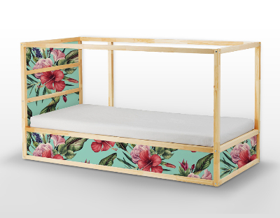 Aufkleber Ikea Kura Bed Frühlingsrosen