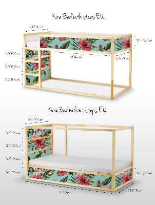 Aufkleber Ikea Kura Bed Frühlingsrosen