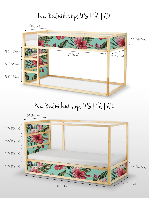 Aufkleber Ikea Kura Bed Frühlingsrosen
