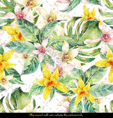 Treppenaufkleber Exotische Blumen