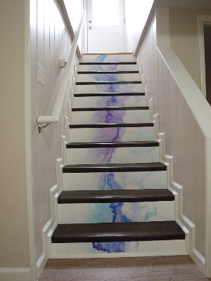 Treppenaufkleber Türkisfarbene Abstraktionen