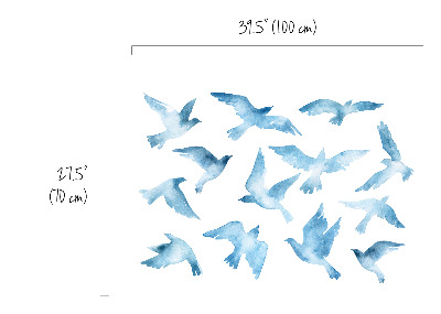 Wandsticker Blaue Vögel