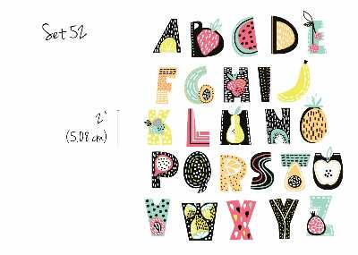 Wandsticker Obst-Alphabet