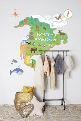 Wandsticker Karte von Nordamerika