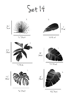 Wandtattoo Schwarz-Weiß-Blätter