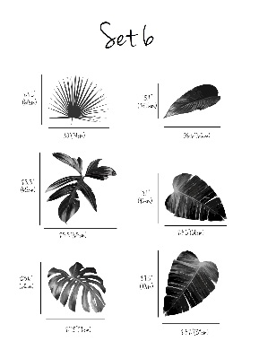 Wandtattoo Schwarz-Weiß-Blätter