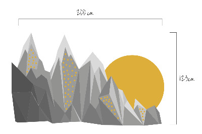 Wandtattoo Sonnenuntergang in den Bergen