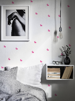 Wandaufkleber Rosa Häschen