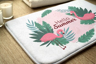 Teppich für badezimmer Flamingos Vögel