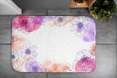 Badezimmer matte Blumen Aquarell