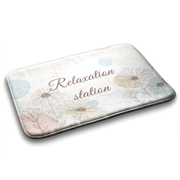 Teppich für badezimmer Line Art Floral
