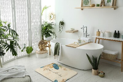 Badezimmer teppich Blumen und Federn