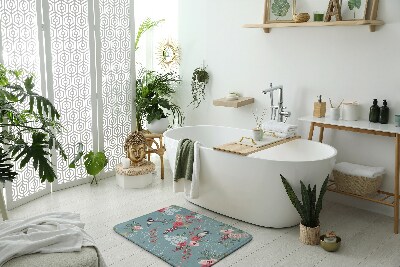 Badezimmer matte Blumen Vögel